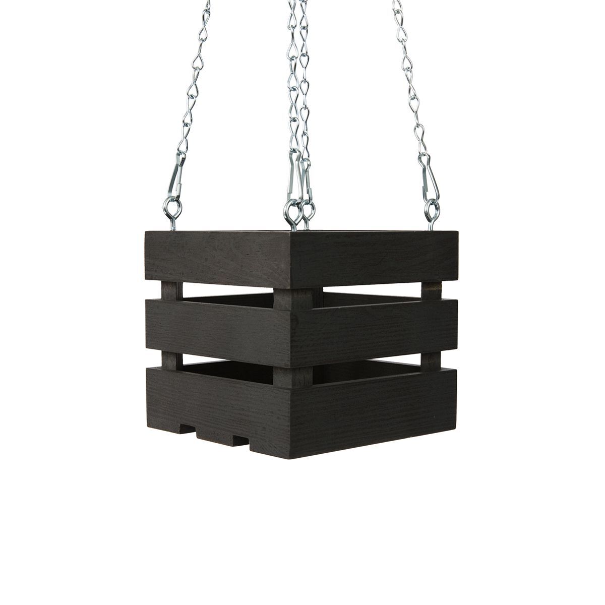 black rope hanging planter 6 inch Wooden Vanda Basket with Hanger