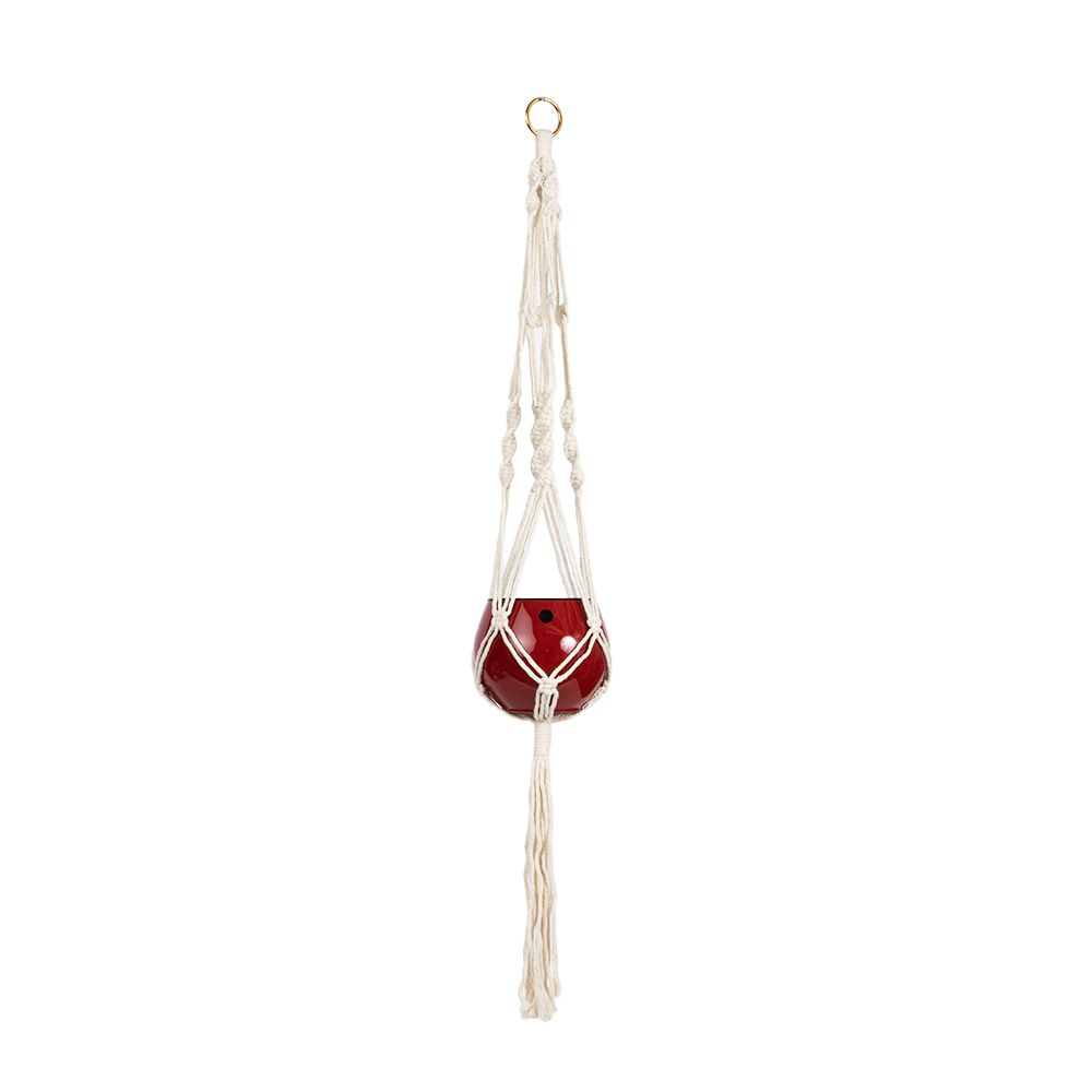 red macrame plant hanger Macrame Hanger Self Watering Set