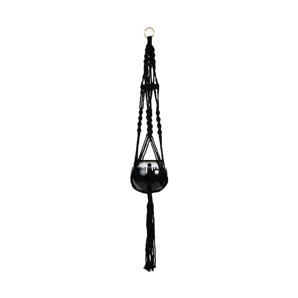 black macrame hanging planter Macrame Hanger Self Watering Set