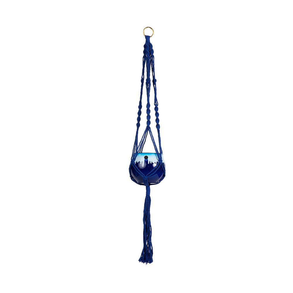 teal macrame plant hanger Macrame Hanger Self Watering Set