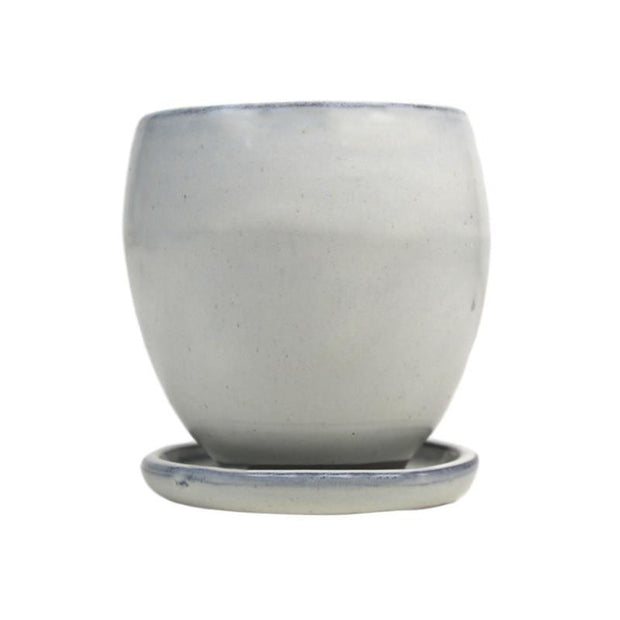 3" White Diamond Ceramic Succulent Pot - Elliptical Elegance