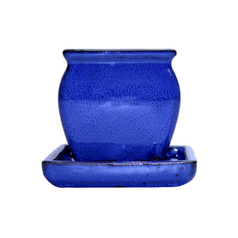 midnight succulent 3" Midnight Blue Ceramic Succulent Pot