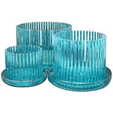 7" Blue Sapphire Carousel Orchid Pot and Saucer