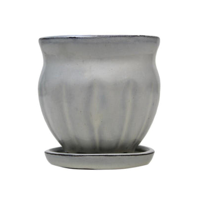 3" White Diamond Ceramic Succulent Pot - Amphora Vase