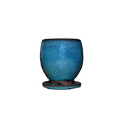 2" Teal Jade Ceramic Succulent Pot - Elliptical Elegance
