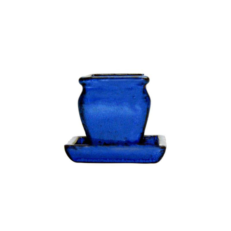 midnight succulent 2" Midnight Blue Ceramic Succulent Pot