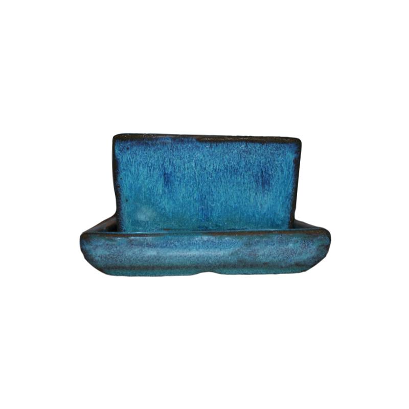 shallow succulent pot 3" Teal Jade Ceramic Succulent Pot