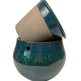 10" Teal Ocean Teardrop Self Watering Pot