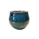 6" Teal Ocean Teardrop Self Watering Pot