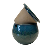 6" Teal Ocean Teardrop Self Watering Pot