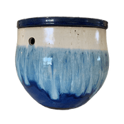 12" Sky Blue Over Cobalt Teardrop Self Watering Pot