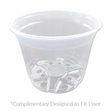 6" Cobalt Blue Over Cream Pinwheel Fluted Orchid Pot