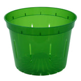 8" Green Emerald Slotted Orchid Pot