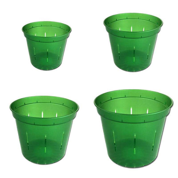 Growers Assortment of Green Emerald Slotted Orchid Pots