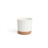 6.5" Contemporary Flower Pot with Saucer - Designer White