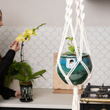 Deluxe Hand Woven Single Macrame Hanger - Midnight Blue