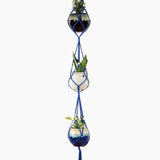 Deluxe Hand Woven Triple Macrame Hanger - Midnight Blue