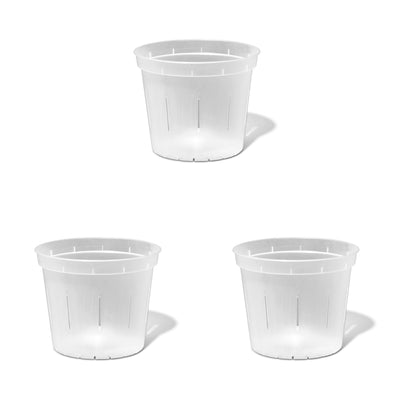RePotme 3 Slotted Clear Orchid Pots – 3 Pack, Crystal Clear Plastic