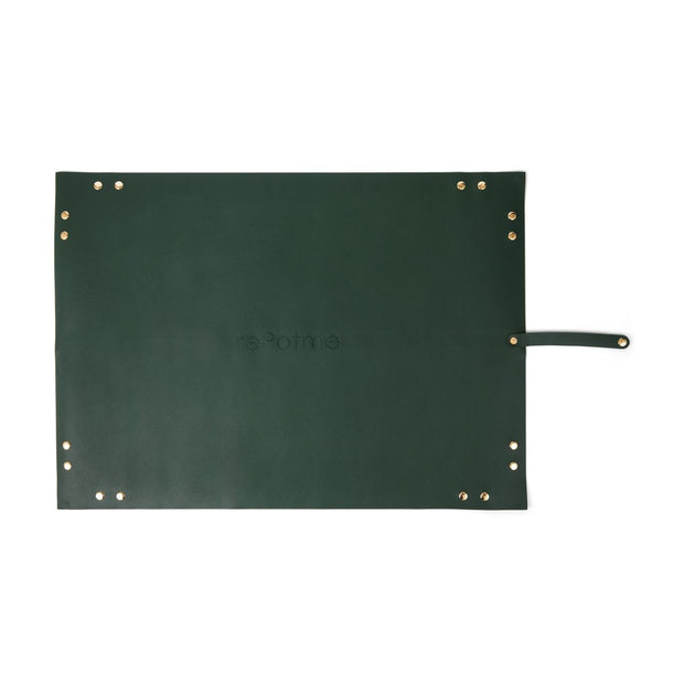 Portable Leather Repotting Mat - Emerald