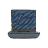 3" Teal Jade Ceramic Succulent Pot - Rugged Square