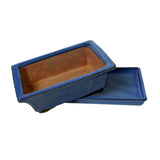 6" Bay Blue Rectangle Ceramic Succulent Pot
