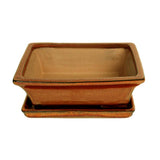 6" Copper Rectangle Ceramic Bonsai Pot