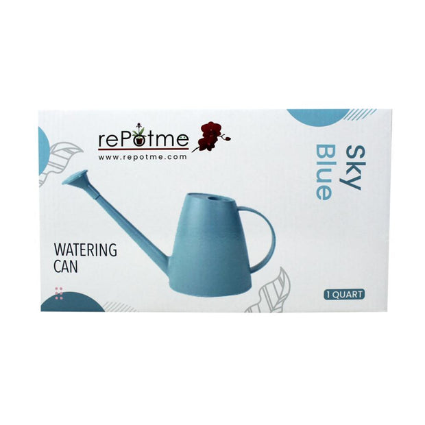 rePotme 1 Quart Plastic Watering Can with Rose - Sky Blue