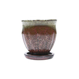 2" Honey Cream Over Copper Ceramic Succulent Pot - Amphora Vase