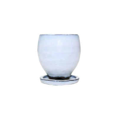 2" White Diamond Ceramic Succulent Pot - Elliptical Elegance