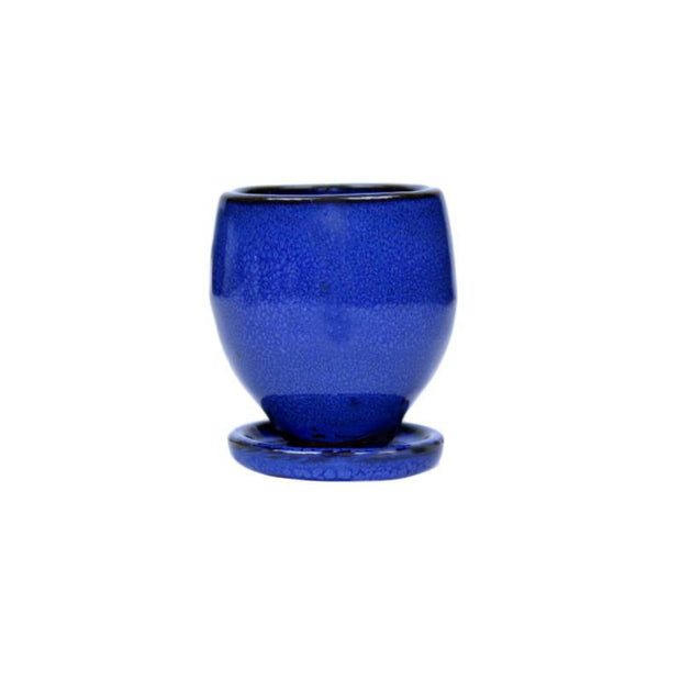 2" Midnight Blue Ceramic Succulent Pot - Elliptical Elegance