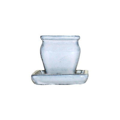 2" White Diamond Ceramic Succulent Pot - Rounded Rectangle