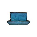 3" Teal Jade Ceramic Succulent Pot - Shallow Square