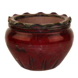 9" Parisian Red Round Ruffle Top African  Pot