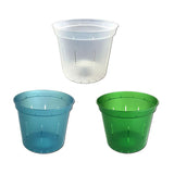 4" Slotted Orchid Pot - Sampler Pack 1 Each of Blue Sapphire, Green Emerald, and Crystal Clear