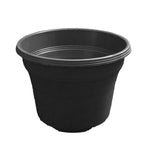 12" Matte Finish Black Plastic Pot