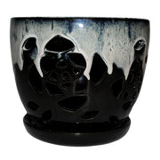 8" Honey Cream Over Coffee Floral Cutout Orchid Pot