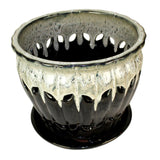8" Honey Cream Over Coffee Pinwheel Fluted Ceramic Planter