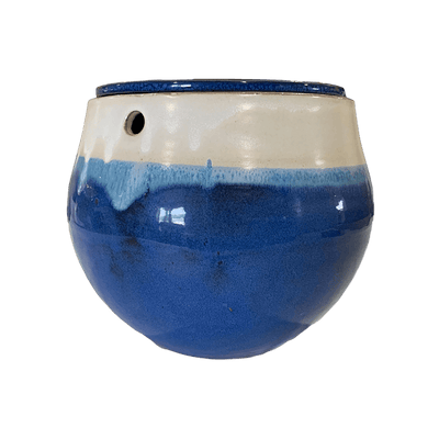 10" Sky Blue Over Cobalt Teardrop Self Watering Pot