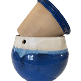 10" Sky Blue Over Cobalt Teardrop Self Watering Pot