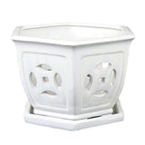 5" Vanilla Bean Hexagon Ceramic Orchid Pot