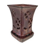 5" x 7.5" Tall Copper Square Ceramic Orchid Pot