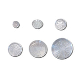 Mixed Set of 6 Clear Plastic Saucers (4",5",6",8",10",12")