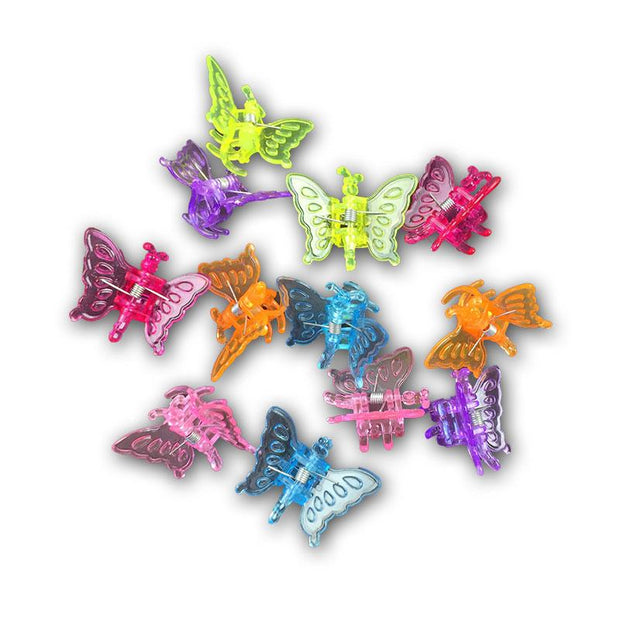 Butterfly Flower Clips - Dozen