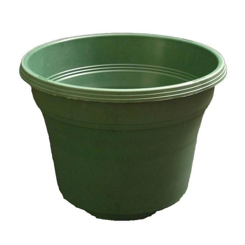 14" Matte Finish Green Plastic Pot