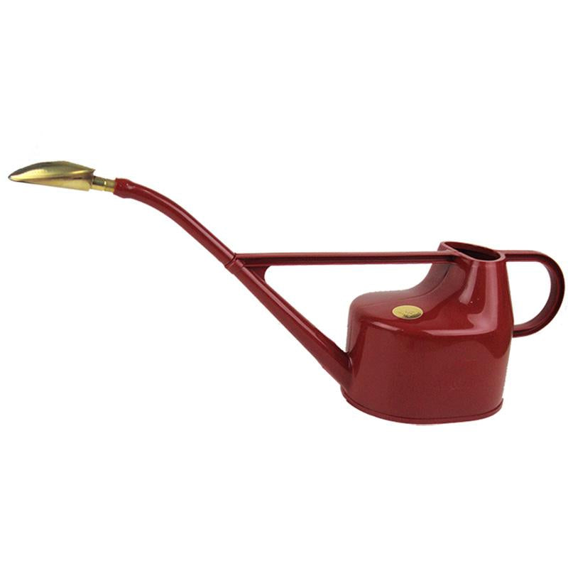Haws 1 Gallon Plastic Watering Can With Rose - Red