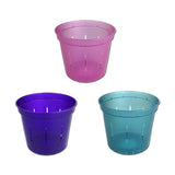 4" Slotted Orchid Pot - Sampler Pack 1 Each of Purple Amethyst, Blue Sapphire, and Rose Quartz
