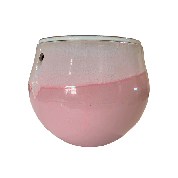 10" Cream Over Cotton Candy Teardrop Self Watering Pot