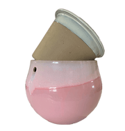 10" Cream Over Cotton Candy Teardrop Self Watering Pot