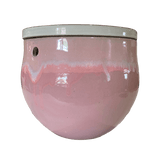 12" Cream Over Cotton Candy Teardrop Self Watering Pot