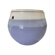 10" Cream Over Lavender Teardrop Self Watering Pot